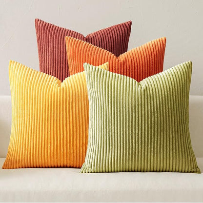 MIULEE Fall Decorative Throw Pillow Covers Yellow Orange Rust 18x18 | Set of 4 by MIULEE