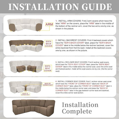 100% Waterproof Sectional Recliner Couch Covers - Image 7