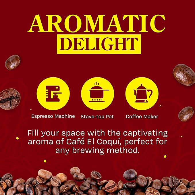 El Coquí Dark Roast Espresso Ground Coffee, Rich, Ground Coffee, Bulk Coffee, Authentic Puerto Rican Style Coffee, Vacuum Sealed, Ground Espresso Beans, 6 oz (24 pack)