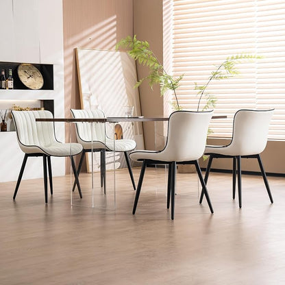 YOUNUOKE Mid-Century Modern Dining Chairs Set of 2, Armless Accent Chair - Image 6