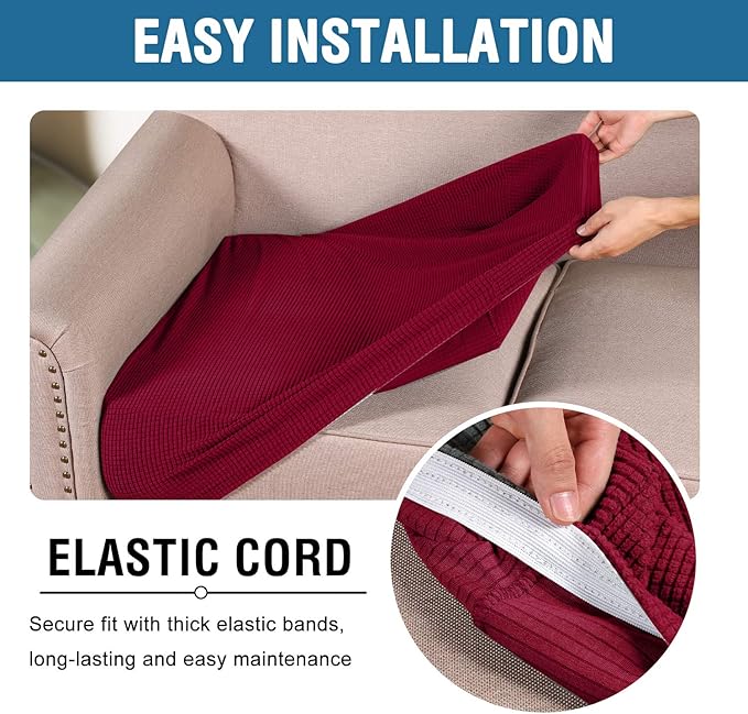 H.VERSAILTEX Super Stretch Individual Seat Cushion Covers Sofa Covers Couch - Image 5
