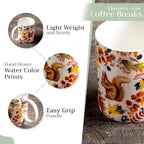 Maison d' Hermine Coffee Mug with Handles Fine Bone China Mugs Pack of Two Tea Cups for Hot Beverages Cappuccino Latte Home Restaurant Office Perfect for Gift (Sous-Bois, 15 Ounce)