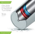 SIPX™ Triple-Insulated Tumblers - 16oz. Premium Modern Tumbler With Lid, insulated Cup Keeps Hot For 6 Hours, Stainless Steel Tumbler Made Of Sustainable Material, Coffee Travel Mug For Home & Office