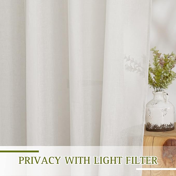 NICETOWN Natural Linen Curtains - Image 3