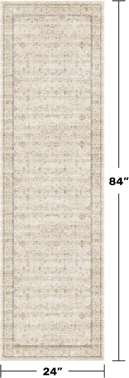 Beige Boho Bathroom Rug 2x7 - Image 2