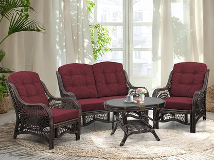 Malibu Lounge Living Accent Armchair Natural Rattan Wicker Handmade Design - Image 7