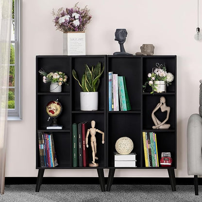 YAHARBO Small Black Narrow Bookshelf, 3 Tier Modern Bookcase - Image 7