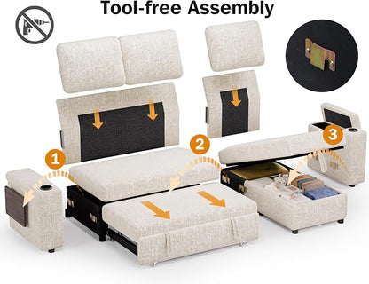 Vipbear 86" Modular Sectional Sleeper Sofa - Image 4
