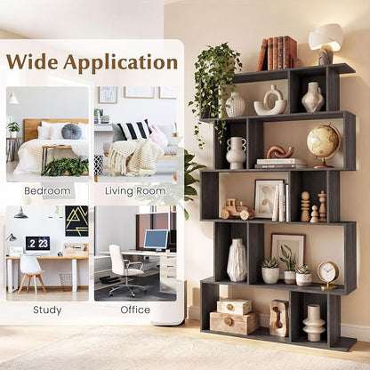 Giantex 5-Tier Bookshelves Set of 2, 10-Cube Geometric Bookcase - Image 6