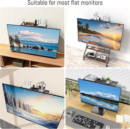 CABTE Adjustable Steel TV Top Shelf, Floating TV Stand, Universal Monitor Shelf - Image 7