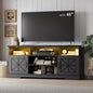 Xixini Farmhouse TV Stand for 65/60/55 Inch Tvs, Rustic Entertainment Center by Xixini