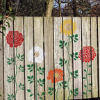 12PCS Large Flower Stencils for Painting on Wood 12 x 12 Inch Giant Wall Stencil with Brushes Large Pattern Floral Stencils Sunflower Paint Stencil for Walls Garden Fence Furniture