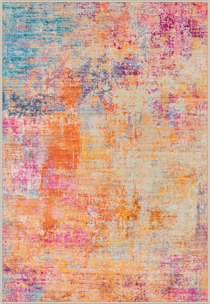 Area Rug Living Room: 5x5 Modern Washable Soft Carpet Galaxy Haze | by FXRHLP