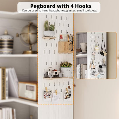 IRONCK Corner Bookshelf with LED Lights, 78.7" Tall Corner Bookshelves with 2 - Image 9