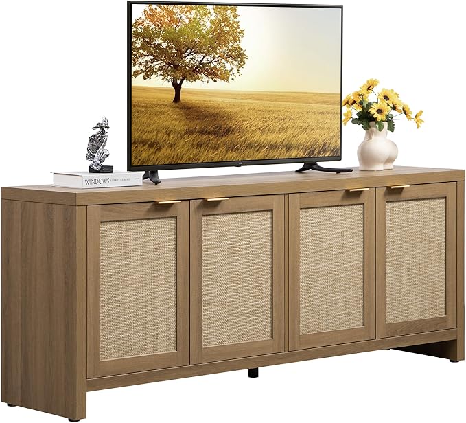 SICOTAS TV Stand for Living Room Boho Entertainment Center for Bedroom by SICOTAS
