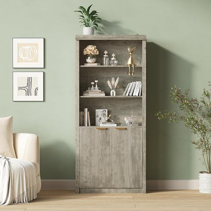 Tall Book Shelf and Bookcase 2 PCS, 31.5" Wide Wooden Bookcase - Image 8