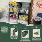 K Cup Holder, Large Capacity Tea Bag Organizer with 2 Drawers, Clear Coffee Pod Storage for Creamer, Sugar, Snack, Stationery, Cookies, Hair Tie - Green
