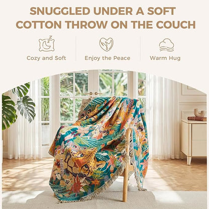 LUTBM Throw Blanket for Bed Couch Sofa Soft Cotton Twin Breathable Summer - Image 5