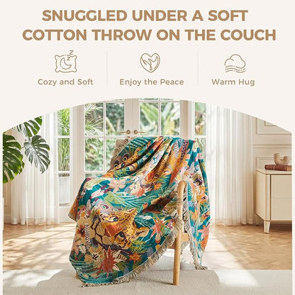 LUTBM Throw Blanket for Couch Sofa Soft Cotton Summer Blankets for Bedroom - Image 4