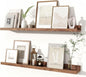 Fun Memories Picture Ledge Shelves Set of 2, 32 Inch Rustic Wall Mounted by FunMemories