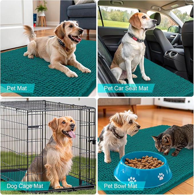 OLANLY Dog Door Mat for Muddy Paws 70x32, Super Absorbent Chenille Mud Mat | - Image 7