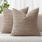 MIULEE Corduroy Decorative Throw Pillow Covers 20x20 Light Brown Pack of 2 | by MIULEE