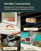 Caraway Mini Food Storage 11pc Set - Glass Storage Containers for Food - Non-Toxic Ceramic-Coated Glass - Air Release Technology - Compact & Stackable Design - Sage