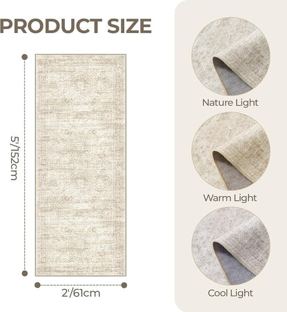 2x5 Rug Runners for Hallways Non Slip, Kitchen Rugs, Nursery Room, Soft Runner - Image 2