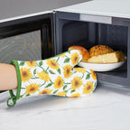 Oven Mitts and Potholders Dish Towles Set 100% Cotton for Perfect for Gifting, Baking, and Everyday Cooking Durable Heat Resistant for Kitchen and Machine Washable (3-Piece Sunflower)