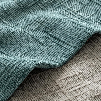 MIULEE Chenille Textured Throw Pillow Covers Teal 20x20 Set of 2 | Slubby - Image 2