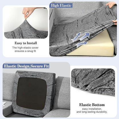 8Pcs Patio Cushion Covers Stretch Outdoor Furniture Protector Slipcovers | - Image 4