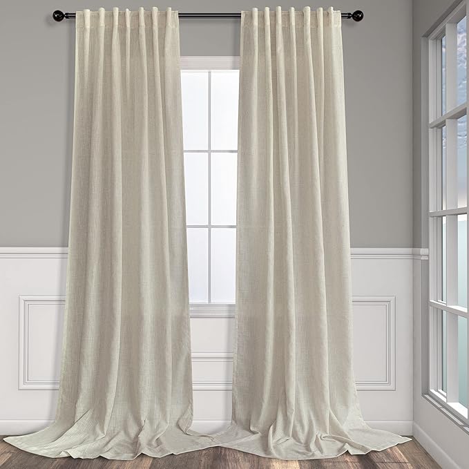 Pitalk 60 Inch Wide Curtains for Living Room 2 Panel Back Tab Pocket Drape Semi by Pitalk
