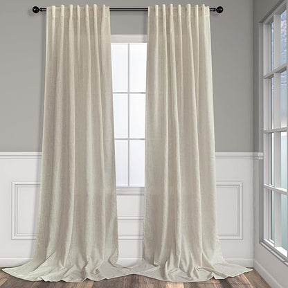 Pitalk 60 Inch Wide Curtains for Living Room 2 Panel Back Tab Pocket Drape Semi by Pitalk