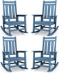 KINGYES Oversized Outdoor Rocking Chair Set of 4, All-Weather Patio Rocking by KINGYES