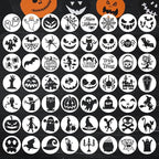 Halloween Stencils for Painting on Wood 3inch Reusable Pumpkin Ghost Face Stencils Boo Trick or Treat Draw Templates for Painting on Wood Slice Tier Tray Fabrics Window Decor