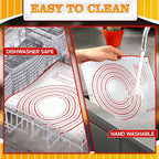 15.7x23.4 Pizza Mats for Rolling Dough - Stain-Proof Large Silicone Baking Mat with Measurements, Non-Stick Baking Rolling Mat - Heat Resistant Kneading Dough Sheet for Bread, Pizza, Pasta & Pie