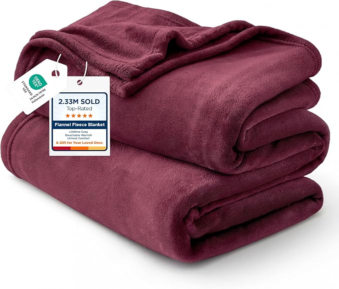 Bedsure GentleSoft Fleece Throw Blanket Red by Unknown