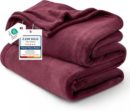 Bedsure GentleSoft Wine Red Fleece Blanket King Size by Unknown