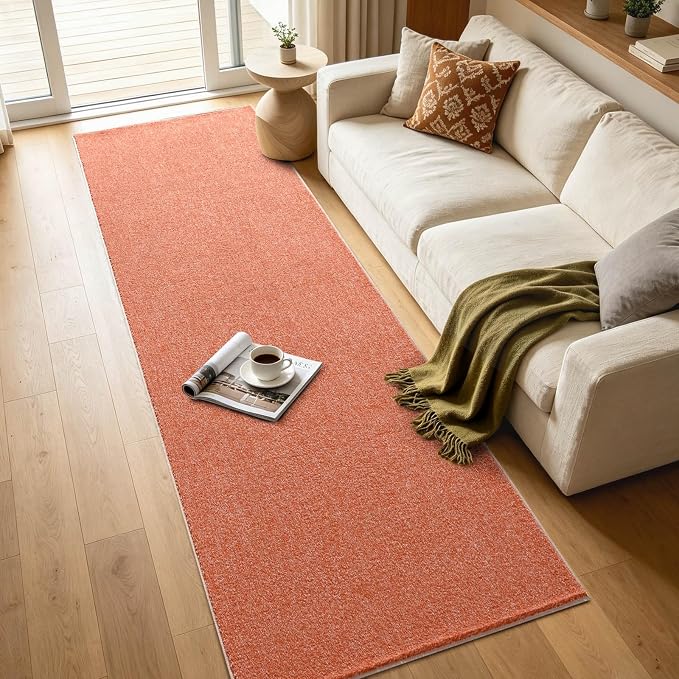 2x8 Orange/White Runner Rug Washable Non-Slip - Image 7