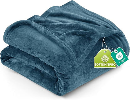 Utopia Bedding Soft Fleece Bed Blanket King Size Stone Blue | Microfiber Plush by UTOPIABEDDING