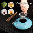 Cast Iron Teapot Set with 2 Tea Cups, 7 Pcs Japanese Tea Kettle with Stainless Steel Infuser, Tea Pot Coated with Enameled Interior, Dragonfly Pattern, 28oz 800ml Blue