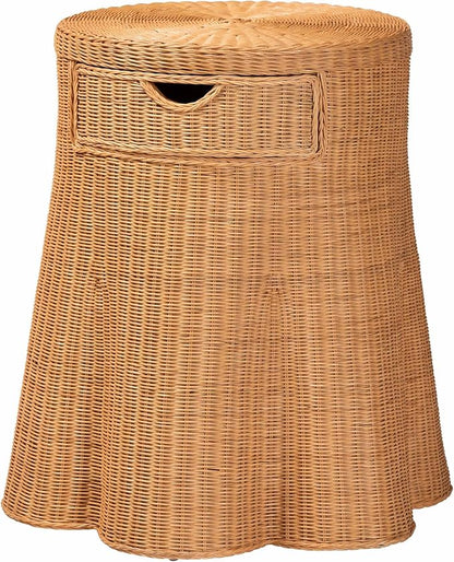 Bali & pari Dayo Scalloped Natural Rattan Console Table by balipari