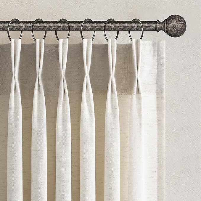 Pinch Pleated 92 Inch Curtains 2 Panels by Topfinel