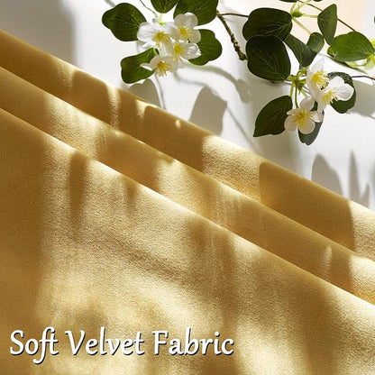 GIGIZAZA Yellow Velvet Pillow Covers 26x26 Decorative Pillows Pack of 2 | Throw - Image 5