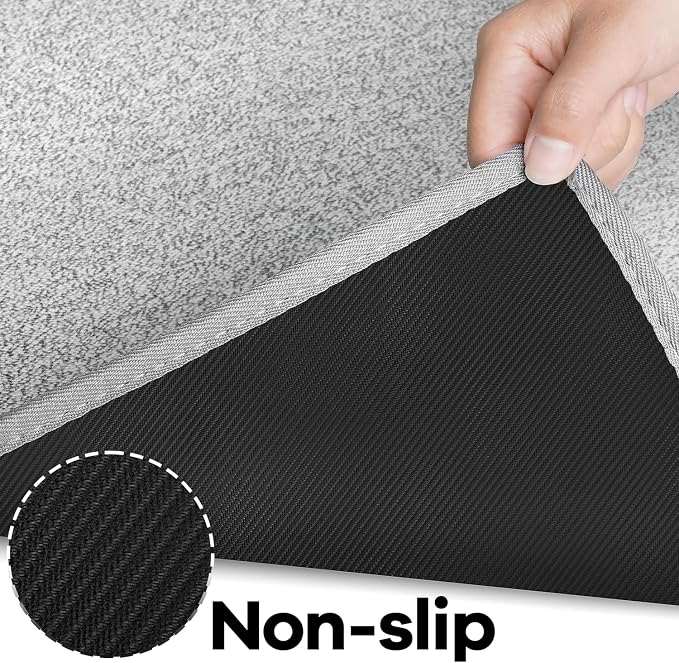 Area Rug with Non Slip Rubber Backing, Washable Soft Floor Carpet - Image 5