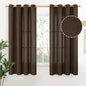 YoungsTex Brown Linen Curtains 63 Inches Length 2 Panels by YoungsTex