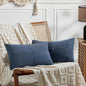 Fancy Homi 2 Packs Dusty Blue Lumbar Decorative Throw Pillow Covers 16x32 Inch by Fancy+Homi