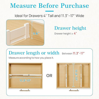Vtopmart Drawer Dividers for Clothes 8 Pack, Adjustable 4" High Expandable from - Image 7