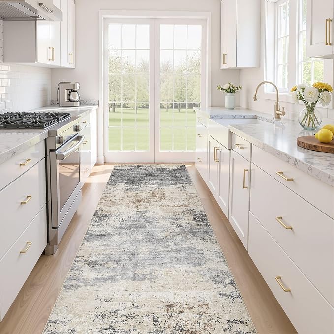 LOONGRUG Runner Rug 3x10 Washable Non-Slip Kitchen Neutral Modern Rug | by LOONGRUG