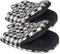 1 Pair Short Oven Mitts, Heat Resistant Silicone Kitchen Mini Oven Mitts for 500 Degrees, Non-Slip Grip Surfaces and Hanging Loop Gloves, Baking Grilling Barbecue Microwave Machine Washable